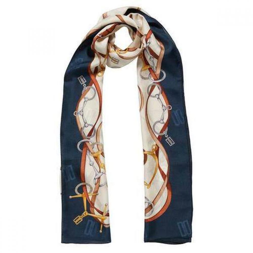 

Daks Navy Chain Pearl Point Silk Scarf Dcsc2f011 Single option