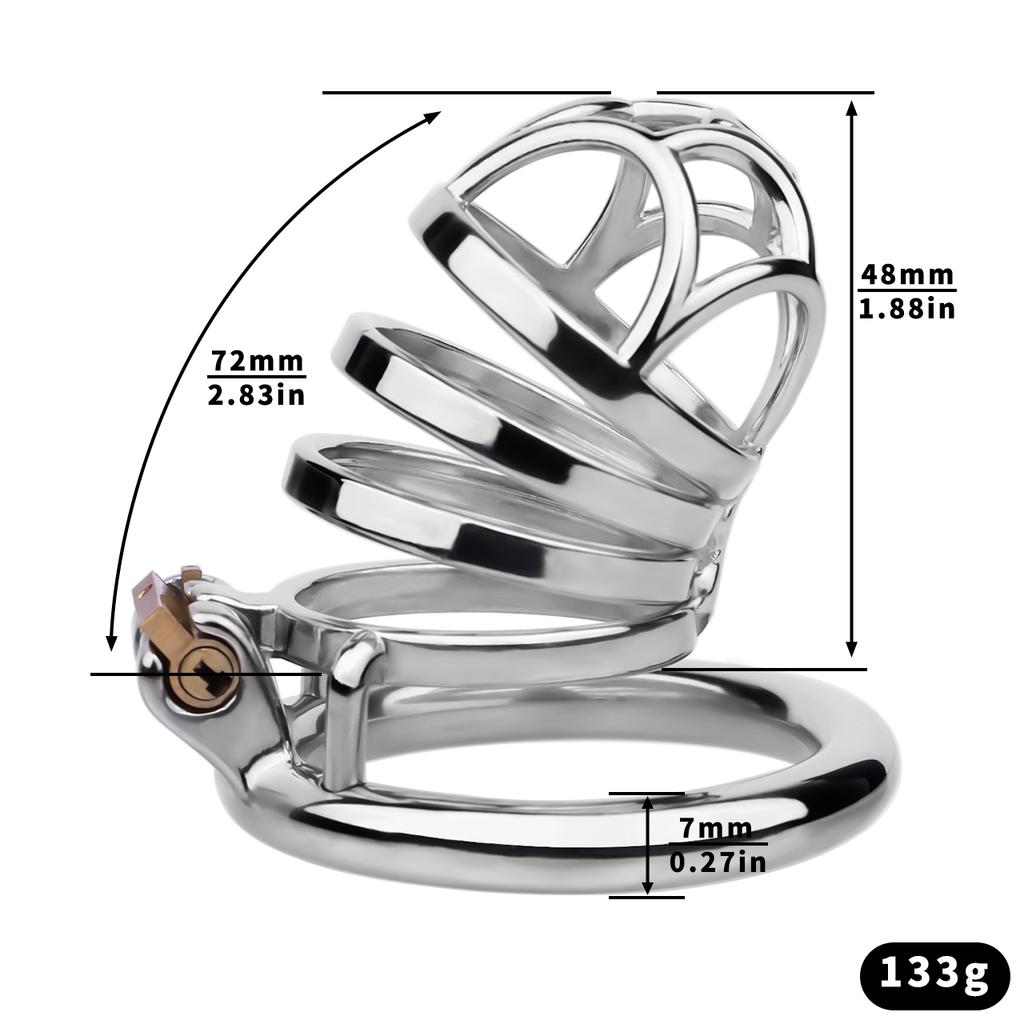 FRRK-11 Male Penis Anti-Escape Training Device Hollow Steel Cock Cage with Multiple Penis Ring Big Cock Lock Cage Erotic Sex Toy