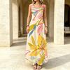 Floral Maxi Dress,Loose Sleeveless Lightweight Flowy Beach Vacation Dress,Vibrant Color,Stylish & Versatile for Daily Casual Wear