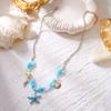 Summer Beach Vacation Necklace For Women Starfish Shell Pendant Irregular Stone Choker Neck Chain Hawaiian Holiday Party Jewelry