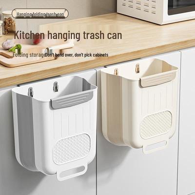 Hanging Foldable Trash Can for Kitchen & Bathroom