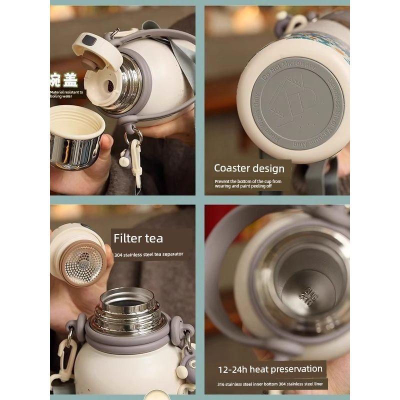 British Dgkp Women's 316 Stainless Steel Large-Capacity Thermos Cup Portable Cold-Keeping Ice Cup Couple Outdoor Water Bottle