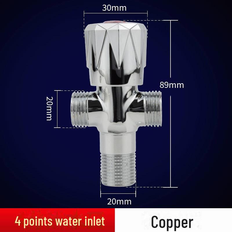 

Повністю мідний триходовий трикутний клапан для унітазу та раковини з подвійними випускними отворами та сантехнічними аксесуарами double water outlet