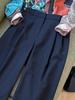 CHAO-Level Stylish Wool Wide-Leg Trousers: Leg-Lengthening, Slimming, Mid-High Waist Design