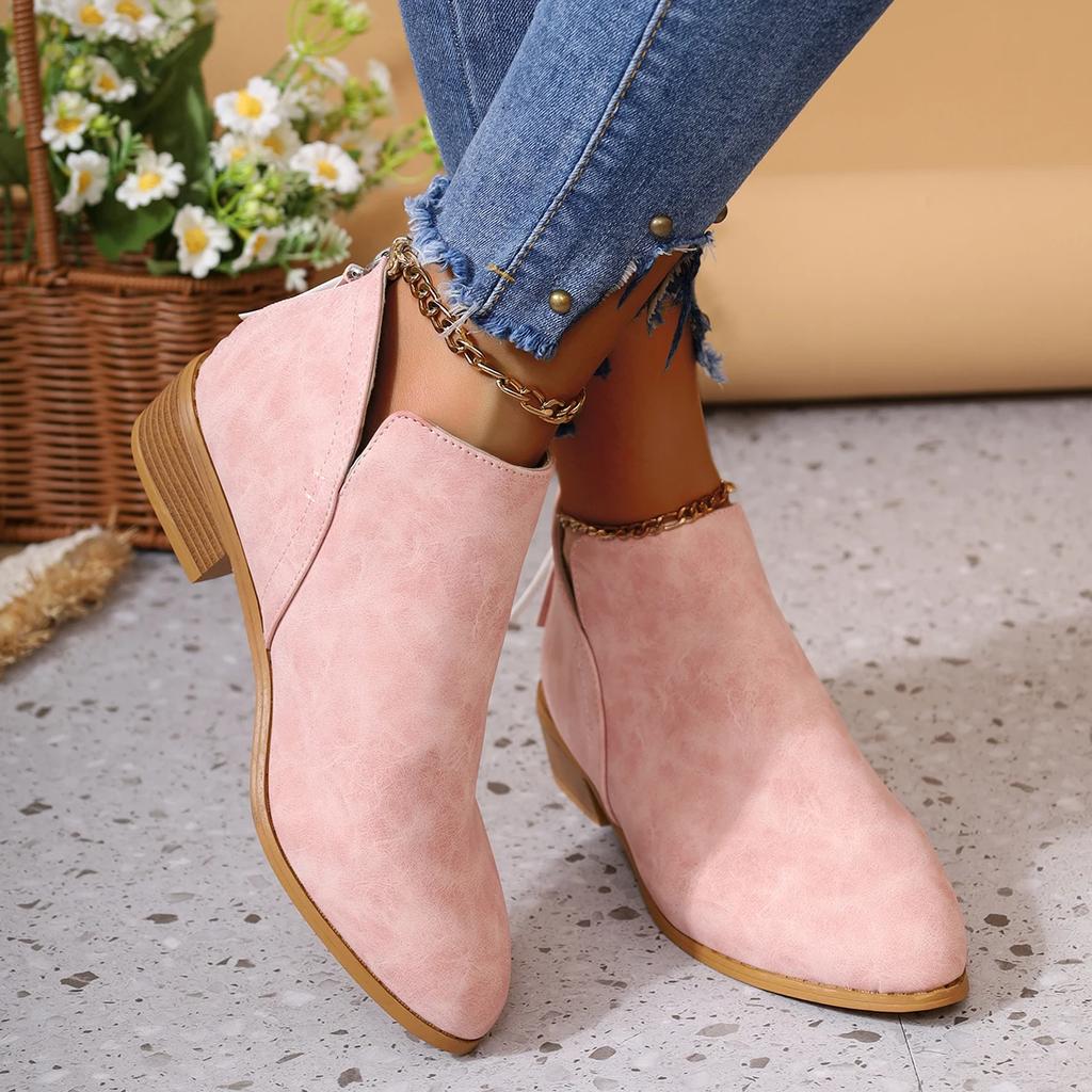 Women Boots Autumn New Pointed Thick Heel Boots Women Plus Size Fashion Shoes for Women Comfortable Casual Boots Botas De Mujer