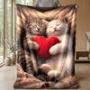 Sleeping Kitten Under Stars Theme blanket Lightweight Warm Flannel Blanket Decorative Throw Blanket for Home Decoration