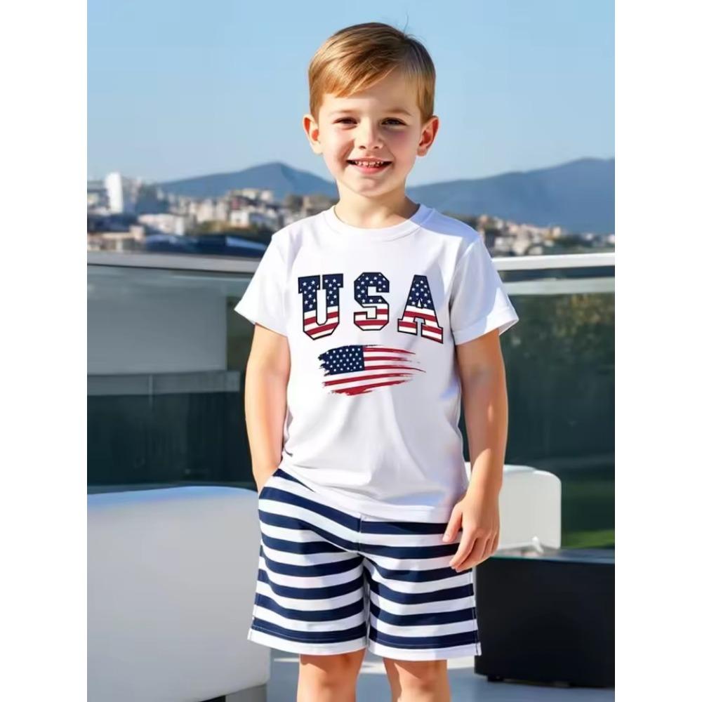 Summer New Fashion Trends Summer Children 3D Printed T-shirt Top Short Sleeve + Shorts Novel New Casual Children's Suit