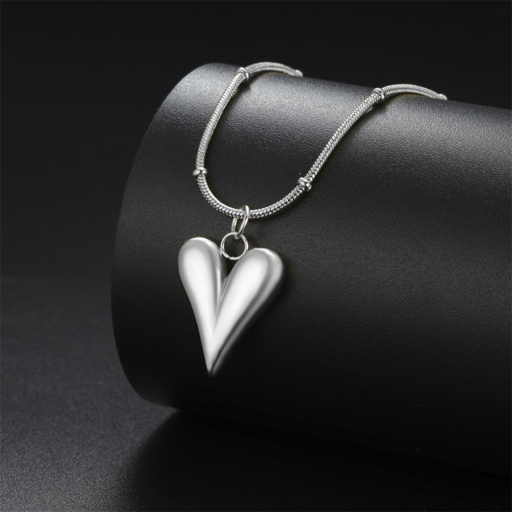 Vintage Heart Pendant Necklace for Women Stainless Steel Jewelry Gold Color Charm Rolo Chains Choker Snake Chain Couple Gift