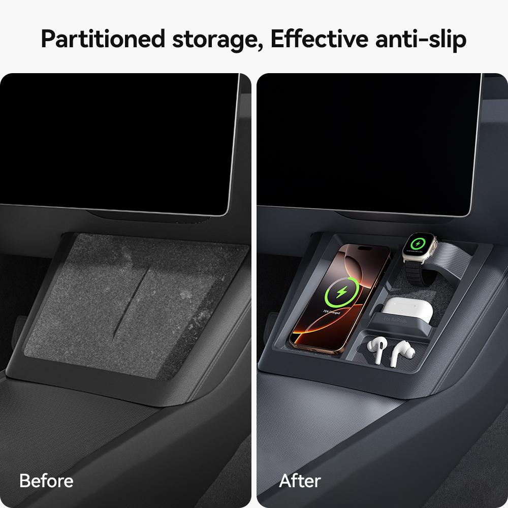 YZ For Tesla Model 3 Y Highland Juniper Wireless Charging Protective Frame Mobile Phones Headphones Watches Non-Slip  Limiter