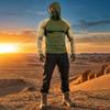 Maglia da Uomo a Maniche Lunghe con Cappuccio, Prestazioni Elevate, Mascherina Integrata e Maniche Raglan per Attività all'Aperto, Abbigliamento Sportivo