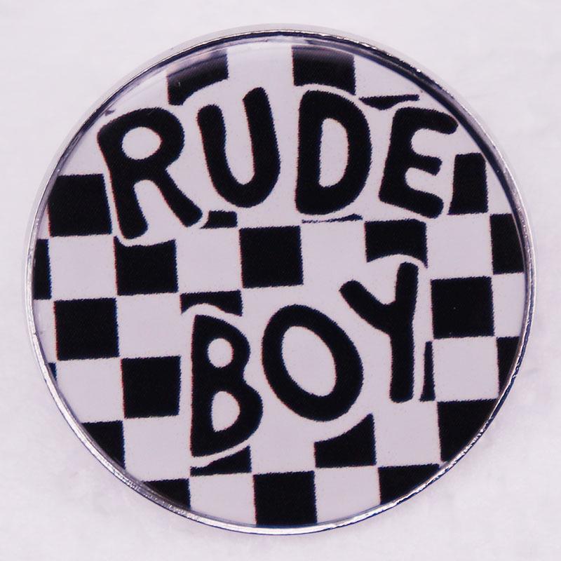 

Jamaican Rude Boy Slang Brooch Badge