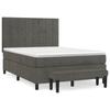 Box Spring Bed with Mattress Dark Gray 140 x 190 cm Velvet