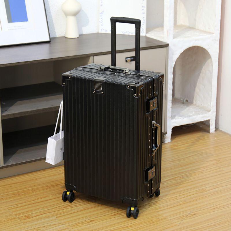 28" Women's Suitcase: Thick Aluminum Frame, Large Capacity, Silent Universal Wheels, Durable Travel Design. Logo Customization Available.