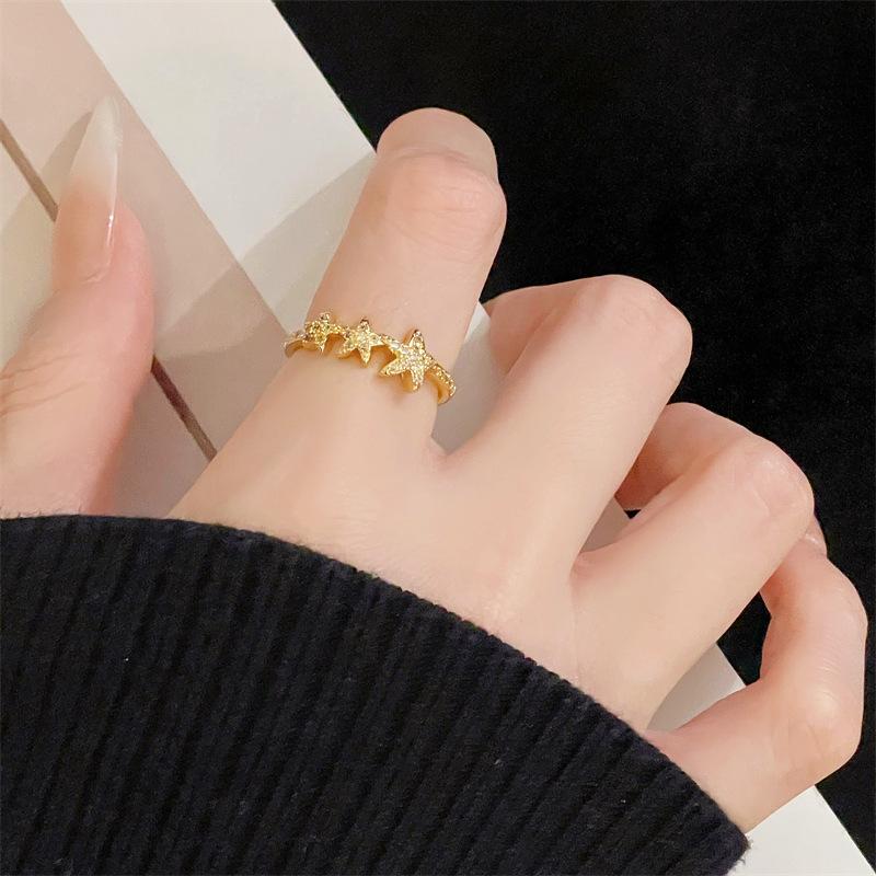 Mittelalterlicher Gold Retro Kleiner Gelber Diamant Zir*****Stiftring Modisch Und Schlicht Personalisierter Zeigefingerring