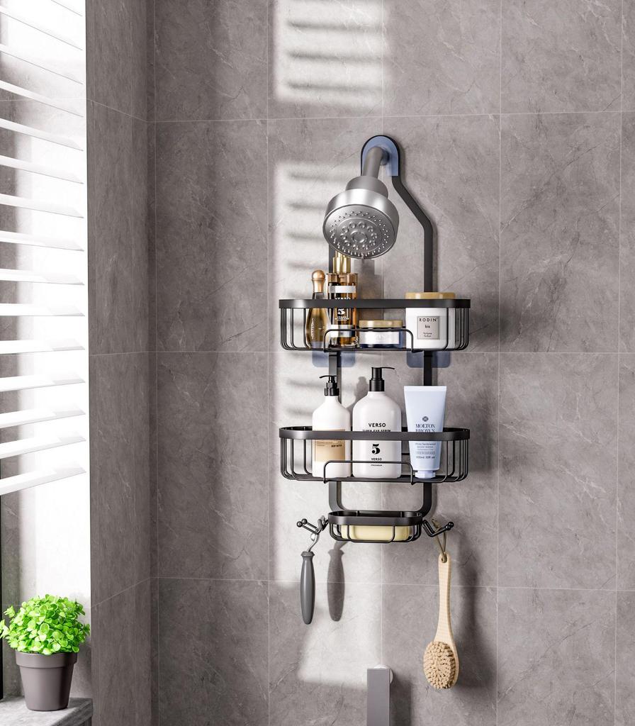 Non-Drill Bathroom Shower Rack Organizer for Toiletries
