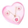 Elegant Heart Flower Earrings and Necklace Set for Women and Girls In Alloy Material Perfect for Daily Wear or Special Occasions