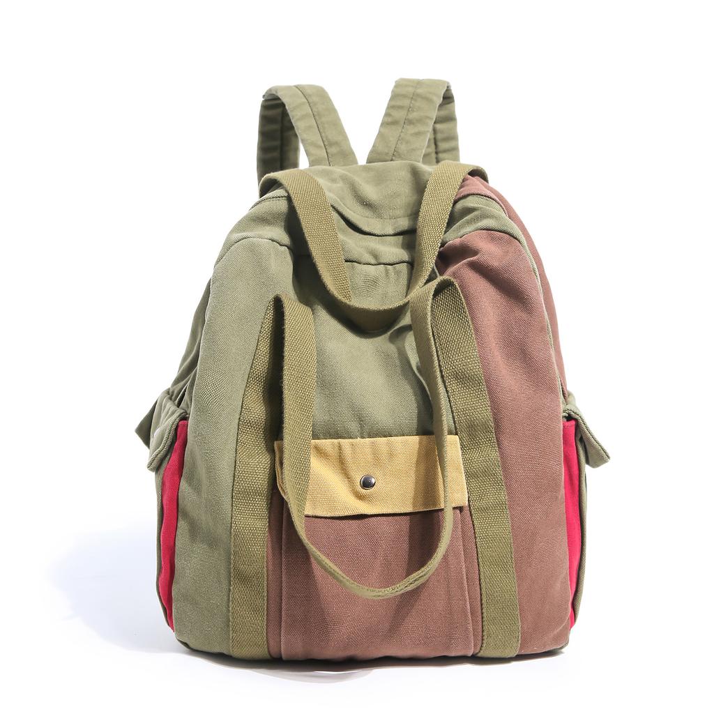 Schultasche gewaschene Leinwand Schultasche männlich und weiblich College-Studenten Mittelschule Rucksack mit großem Fassungsvermögen tragbar Freizeit Rucksack für Kurztrips