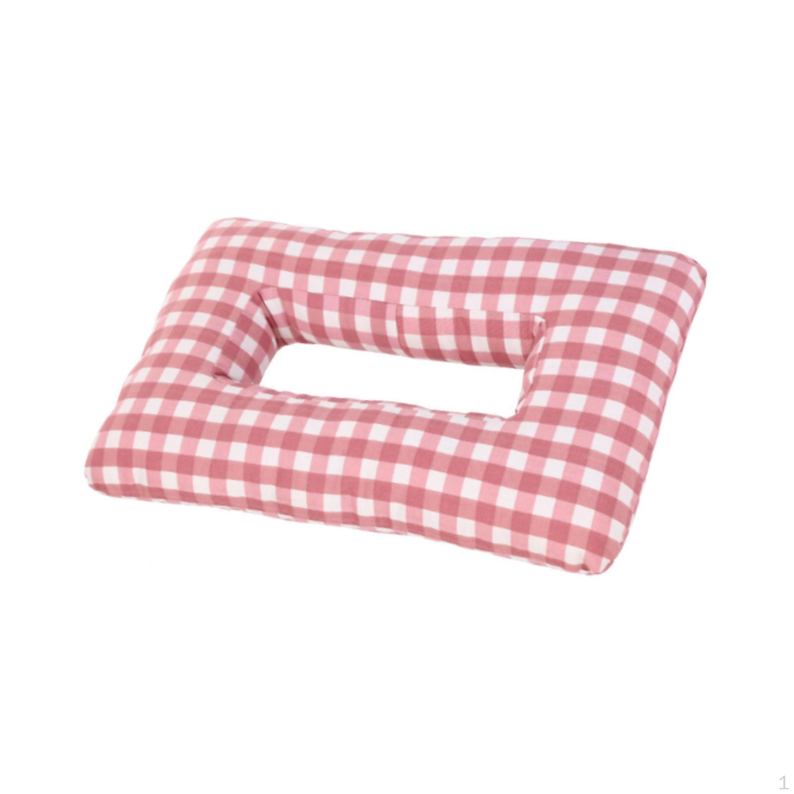 

Ear Piercing Pillow Cushion Ergonomic Portable Decoration Neck Support with Hole Sleeping for розовый