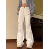 2023 Women's Retro Flared American-Style Pants: Casual, Versatile, with Pockets for Spring & Autumn