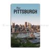 Visit Pittsburgh Metal Sign Customized PaintingWall Plaque Living Room Wall Cave Tin Sign Poster