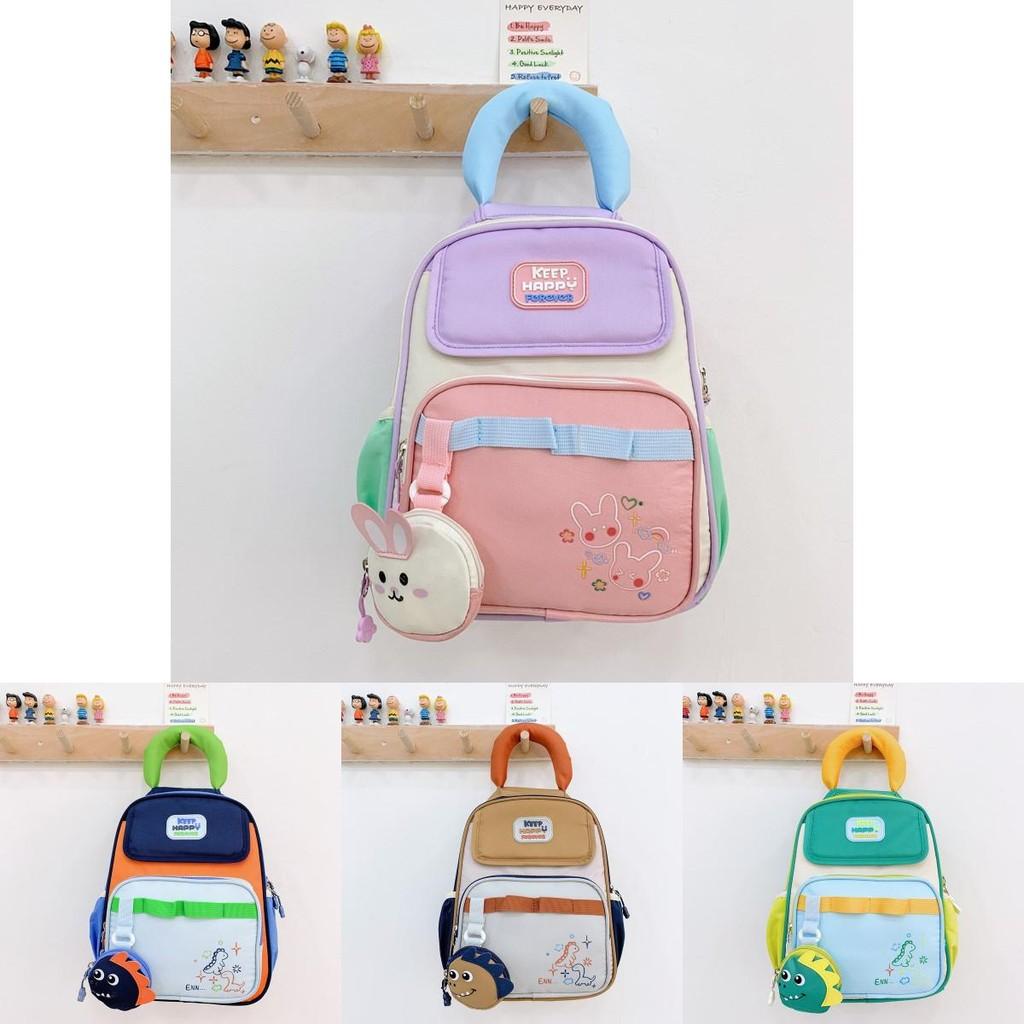 Blocked Color Backpack Kindergarten Backpack Casual Kids Lightweight Schoolbag