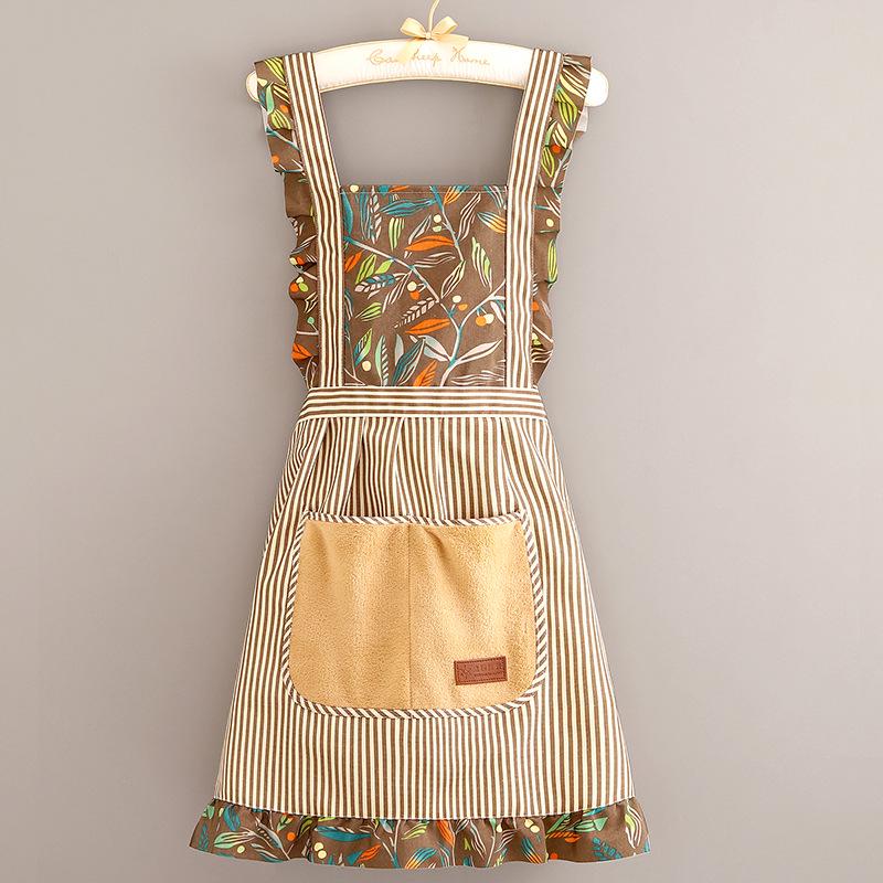 Women's Long Sleeve Canvas Apron - Breathable, Stain & Wear-Resistant Cooking Coveralls for Home Kitchen