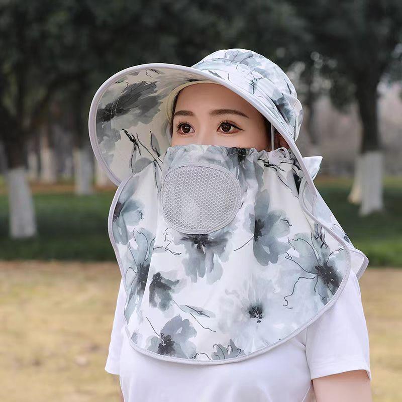 Oversized Wide Brim Sun Hat with Neck Flap, UPF 50+ UV Protection Foldable Outdoor Hat for Women Men