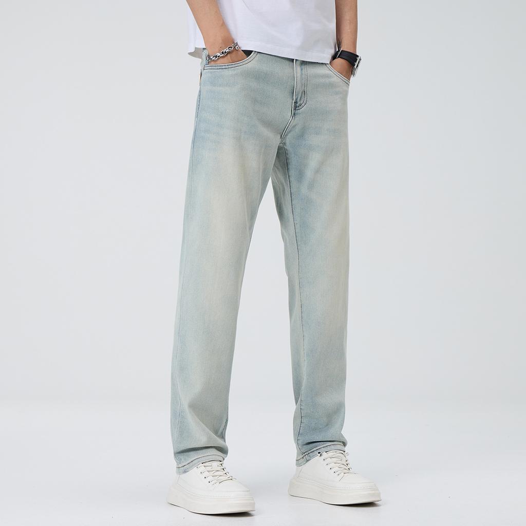 Neue Frühling- und Sommer-Bedruckte Bestickte Slim-Fit Kleine Gerade Füße Jeans für Herren