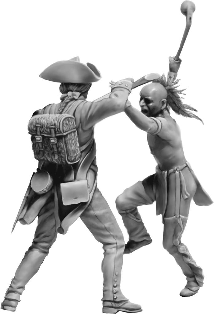 Master Box 1/35 Scale Indian Series No. 7 Mohawk and British Soldiers, 18th Century, 4-Piece Plastic Model Kit (MB35236)