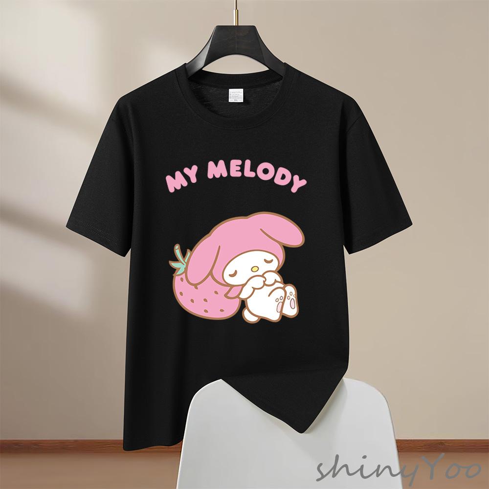 

2026 Summer Sniros My Melody Cute Printed Womens Tshirt A Soft Basic Summer Shortsleeved Roundneck Womens Fashion Top S