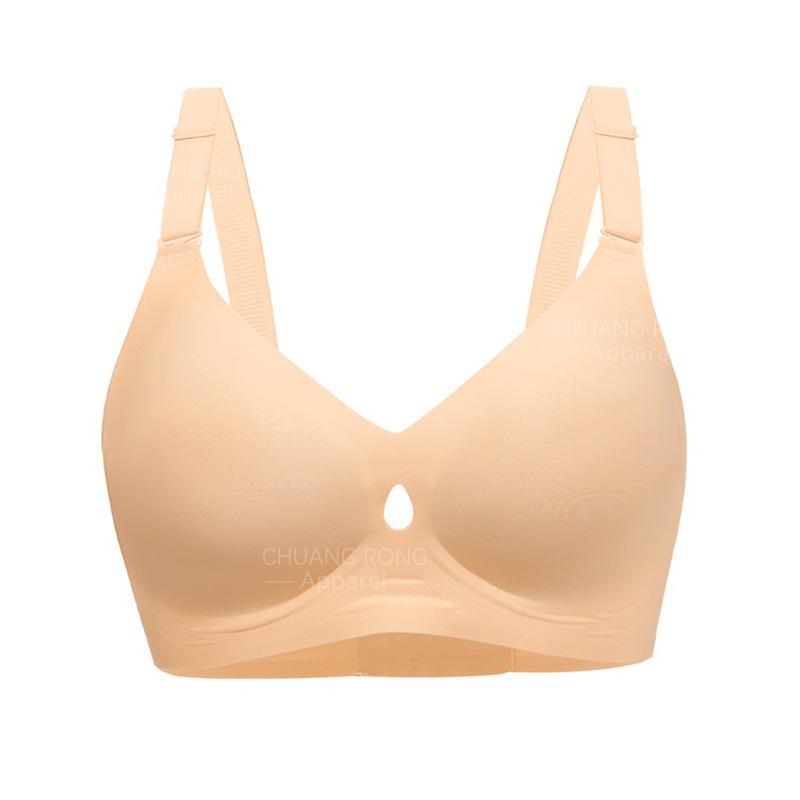 

High quality jelly glue underwear women s no steel ring soft support sexy hollow gathering large size bra S