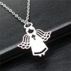 Angel Charm Wings Pendant With Chain Alloy Charms For Guardian Gift DIY Necklace Supplies For Jewelry Making