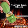 Cleaning Brush Green Oil Dispenser with Brush, 2 in 1 Glass Oil Bottle and Silicone Brush, Oil Dispenser Bottle, Pastry Brush for Basting Vinegar Oil 