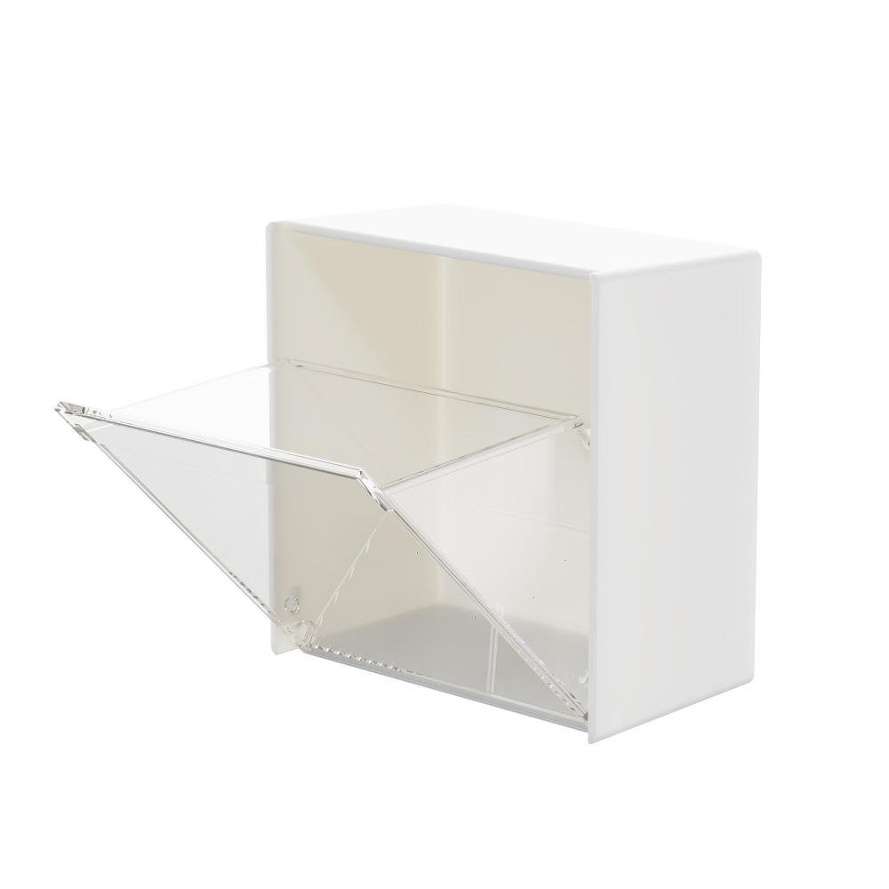 

Makeup Container Box Storage Container Wall-mounted Cotton Pad Holder Bathroom Organizer