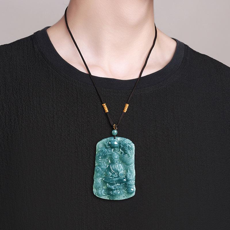 Genuine A-Grade Blue Jade Nine Dragons Zodiac Protection Pendant