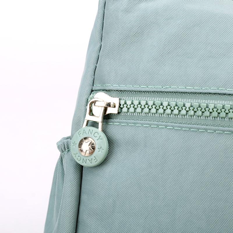 Multi Zipper Nylon Crossbody Bag With Adjustable Strap And Front Pockets For Women