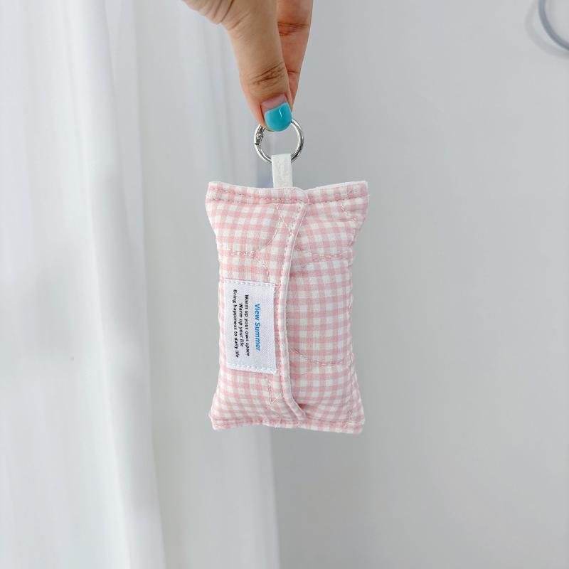 Korean Cute Polka Dot Handmade Lace Mini Tissue Bag High Appearance Portable For Out Storage Hanging Bag