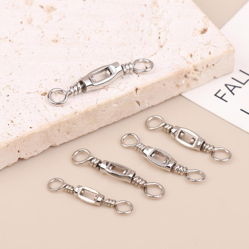 New 20Pcs Fishing Universal Swivel Heavy Duty Stainless Steel Swivels Saltwater Fishing Connector Terminal Tackle