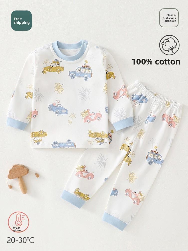 Childrens Cotton Pajama Set With Antibacterial Technology For Toddler Sleepwear