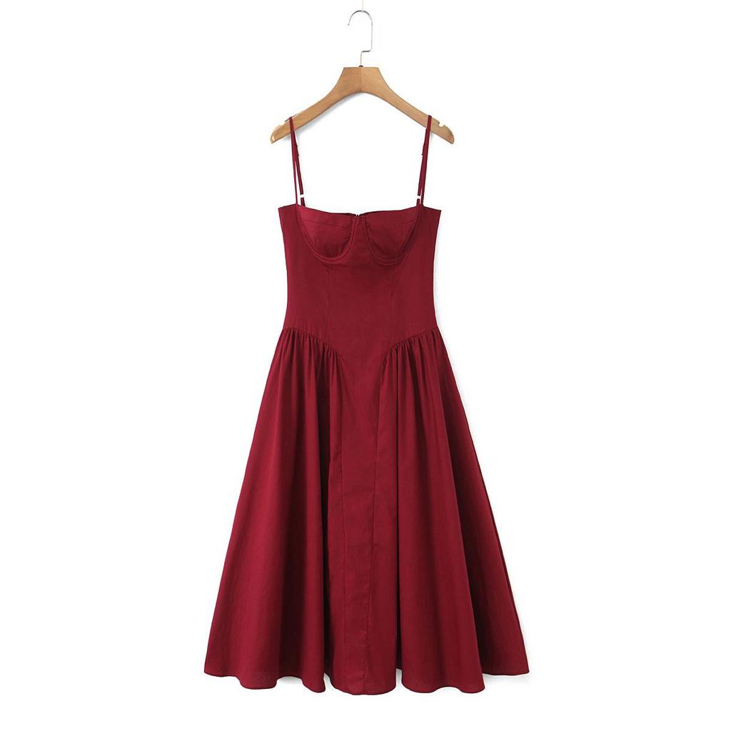 2026 Spring Women's 3D Underwire Waist-Cinched Pleated Christmas Dress