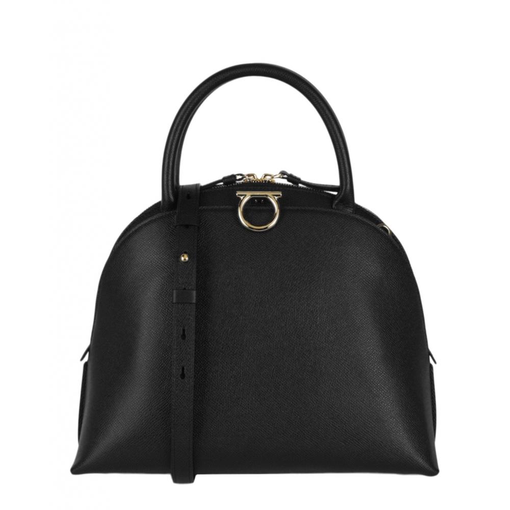 

Salvatore Ferragamo Сумка Gancini середньої довжини з верхньою ручкою чорного кольору