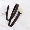Meier Genuine leather belt - versatile & stylish top grain cowhide belt with hand-stitched pebble grain buckle