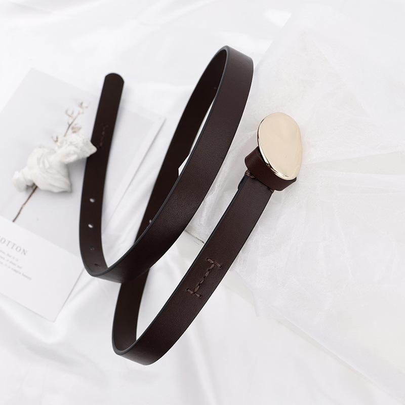 Meier Genuine leather belt - versatile & stylish top grain cowhide belt with hand-stitched pebble grain buckle