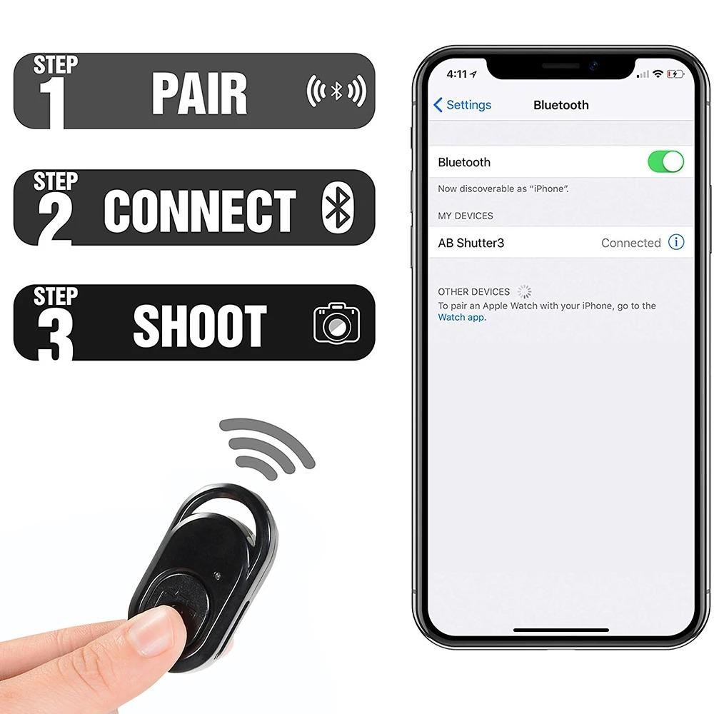 Wireless Remote Shutter Release Phone Tripod Stand Bluetooth-compatible Selfie Stick Remote Control Shutter Camera Controller 5