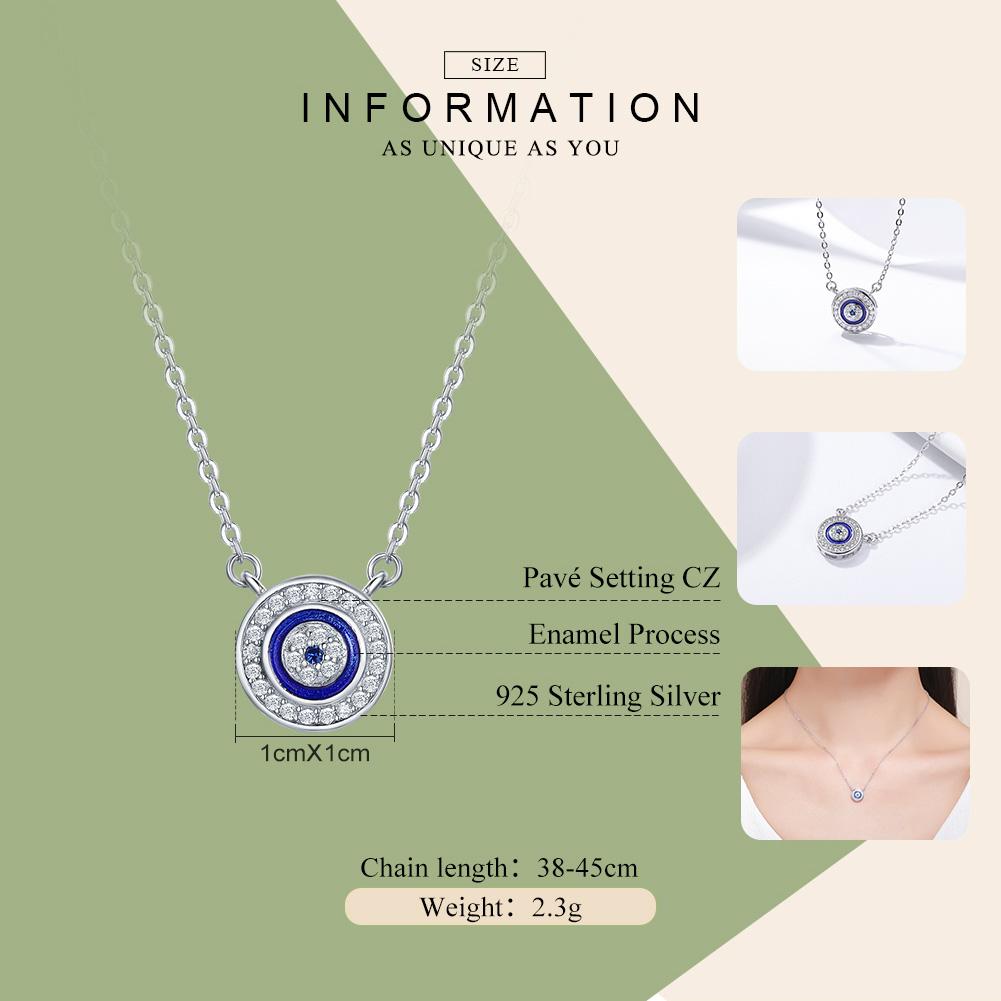 Devil's Eye S925 Sterling Silver Necklace Zircon Pendant for Women Evil's Eye Necklace Custom Fine Jewelry Necklaces