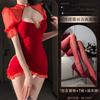 Sex Underwear Velvet and Lace Charming Cheongsam Sex Underwear Sexy Dew Ditch Perspective Suit Women