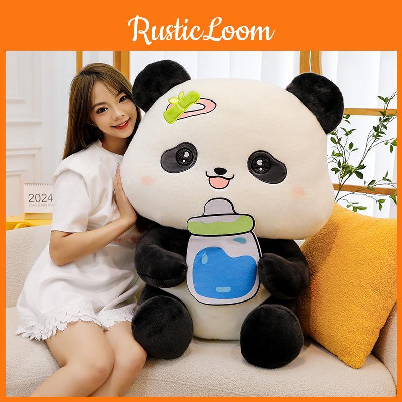 Bottle Baby Panda Plush Toy Cartoon Stuffed Animal Doll Decoration Kids Gifts