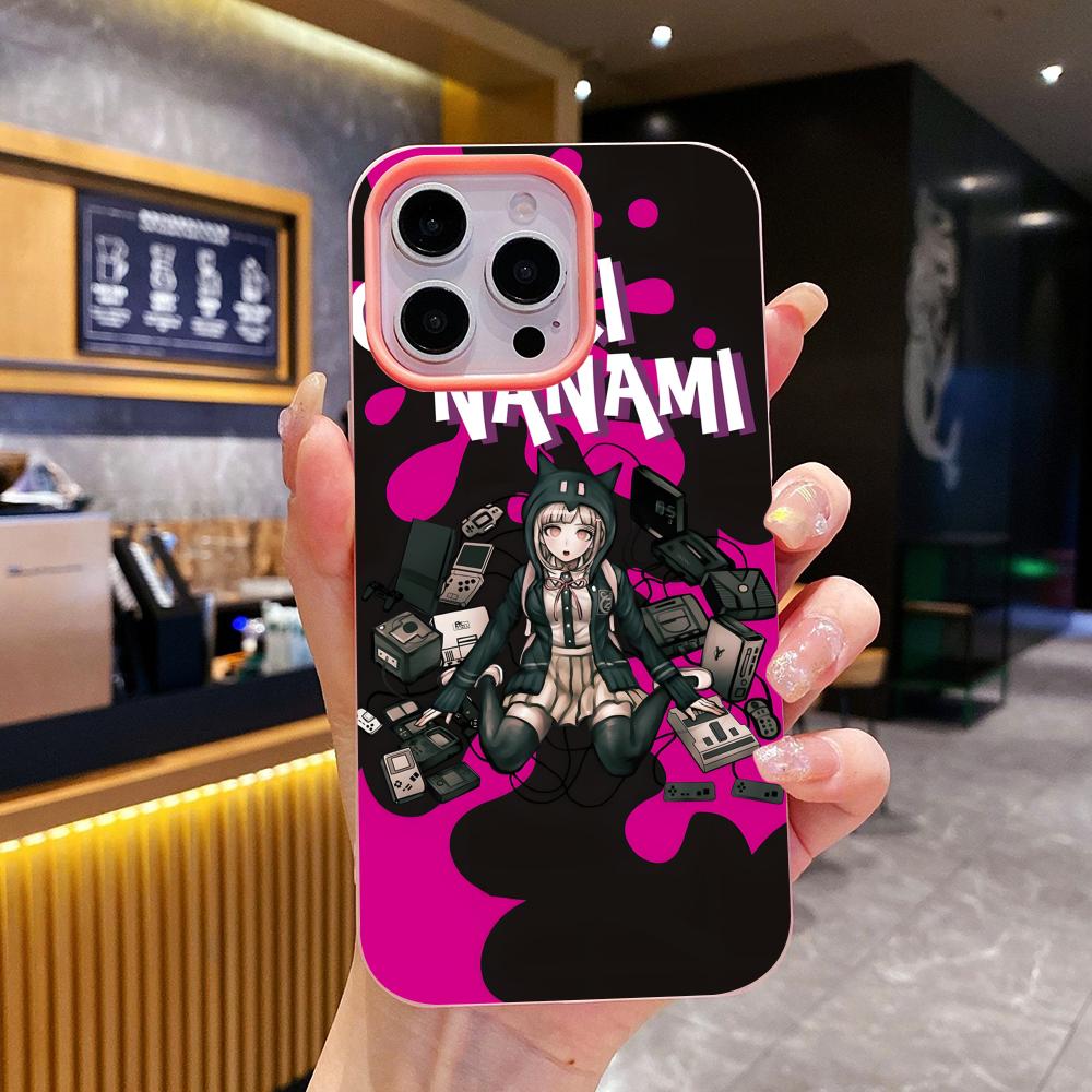 Danganronpa Chiaki Nanami Phone Case for iPhone 17 16 15 14 13 12 11 Air Pro Max Plus Jelly Double layer Pink Cover