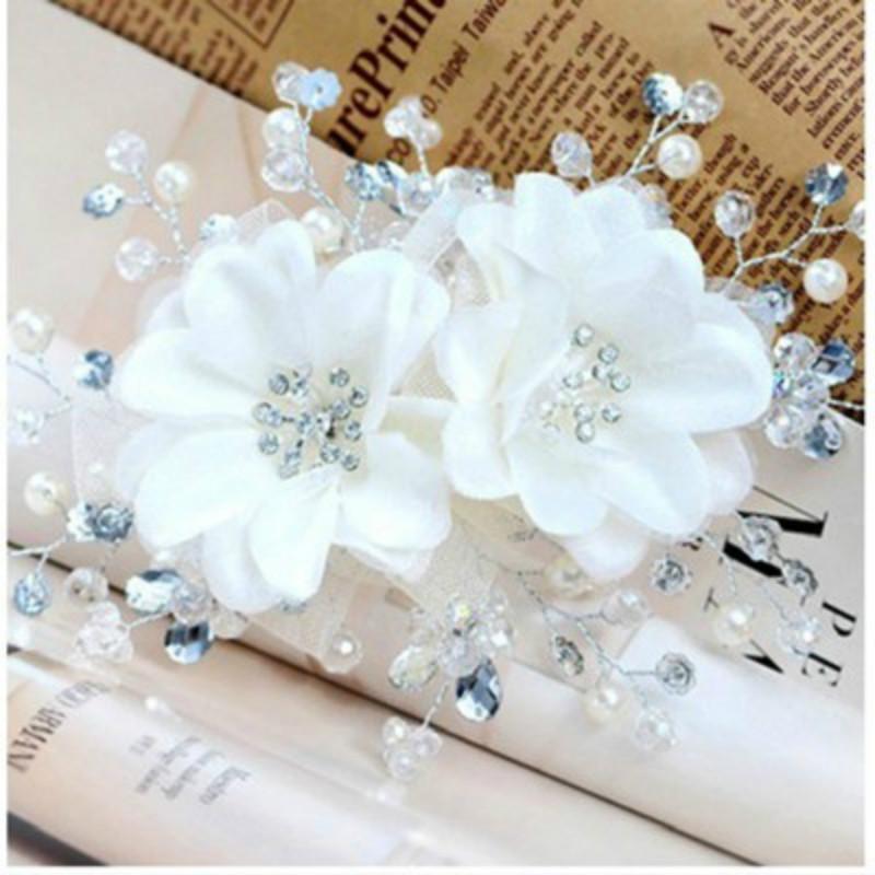 New Wedding Bridal Bridesmaid Pearl Lace Flower Leaf Charms Hair Jewelry