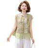 Elegant New Chinese Style Short-Sleeve Top Set for Middle-Aged Women